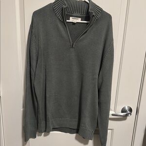 Men's Green Quarter-Zip Sweater